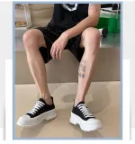 Thick soled low cut canvas shoes