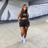 Leisure sports suit sleeveless vest shorts two-piece set