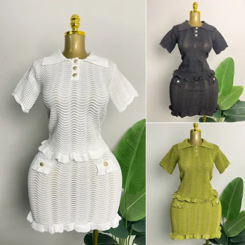 Knitted suit short skirt