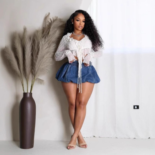 Denim shorts