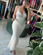 Sleeveless camisole backless long one-piece dress