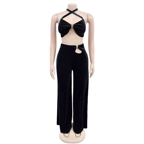 Two piece strapless pants set