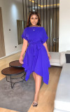 Wide waist solid color dress