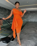One shoulder pencil skirt dress dress