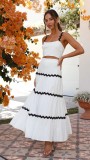 Ripple strapless oversized swing suit skirt