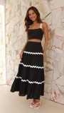 Ripple strapless oversized swing suit skirt