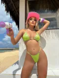 Split shiny bikini