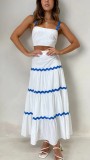 Ripple strapless oversized swing suit skirt