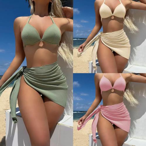High waisted swimsuit bikini three piece swimsuit set