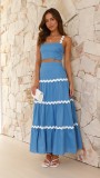 Ripple strapless oversized swing suit skirt