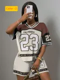 Letter printed shorts sports suit