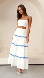 Ripple strapless oversized swing suit skirt
