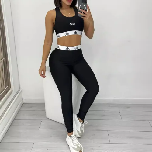 Embroidered Alphabet Yoga Exercise Two Piece Set