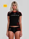 Letter printed short sleeved top and shorts set
