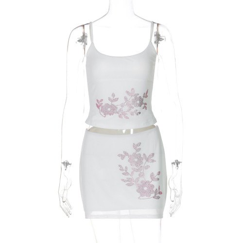 Hot stamping suspender half skirt set S5318607K