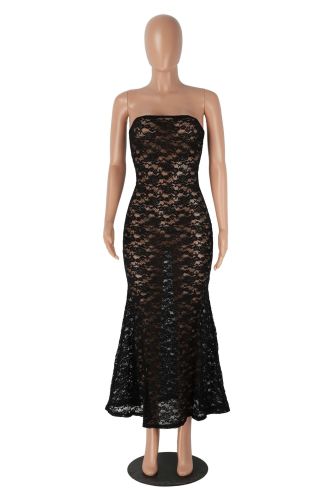 Lace see through long skirt MZ2901