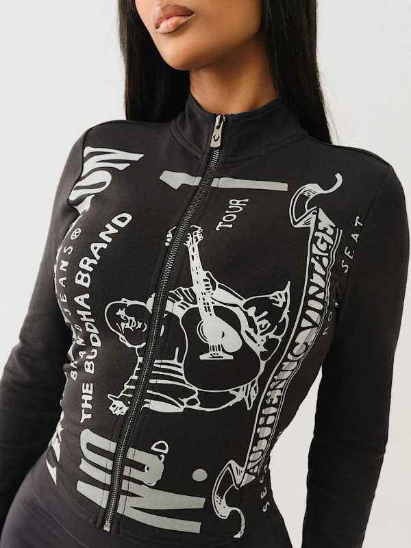 Zipper long sleeved shorts set