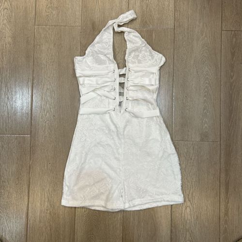 Mesh lace solid color jumpsuit