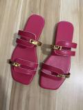 Large size color blocked flat sandals