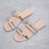 Large size color blocked flat sandals