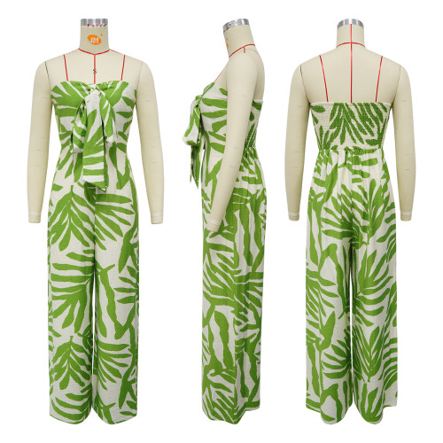 Embracing printed chest hugging collar slim fit jumpsuit
