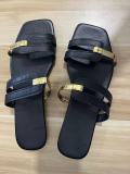 Large size color blocked flat sandals