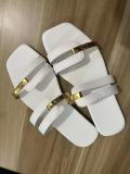 Large size color blocked flat sandals