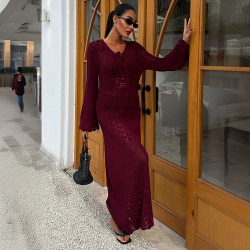 Hollow knit dress
