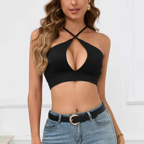 Hollow camisole top and vest