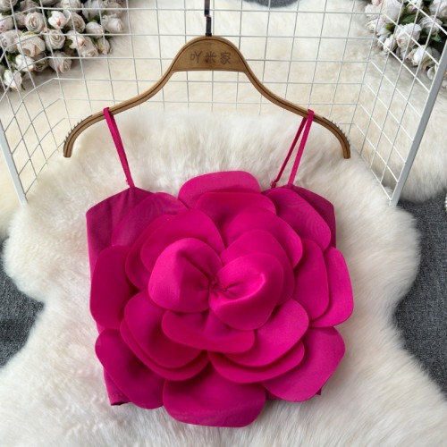3D flower small camisole vest top
