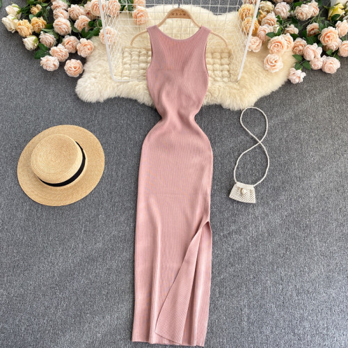 Twisted hollow out two-piece knitted dress