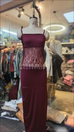 Lace patchwork camisole dress