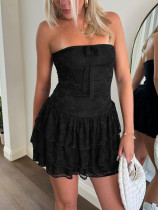 Cute dress with strapless cake skirt
