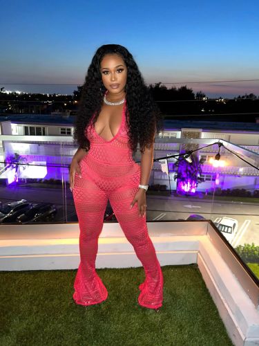 Lace hollow tight jumpsuit