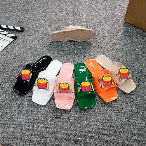 Beach crystal jelly one-piece slippers