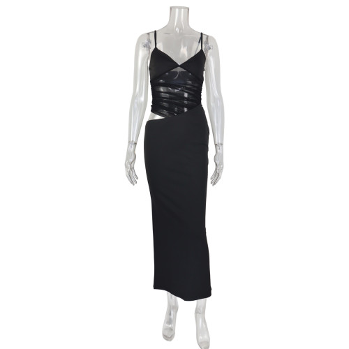 Sleeveless camisole mesh top dress long skirt