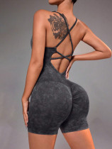 Beauty back fitness suit quick drying yoga jumpsuit set