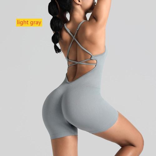 Beauty back fitness suit quick drying yoga jumpsuit set