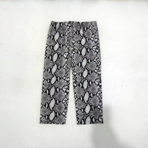 Serpentine print cropped pants with bottom and calf mid length