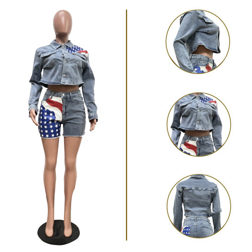 Cowboy flag print set