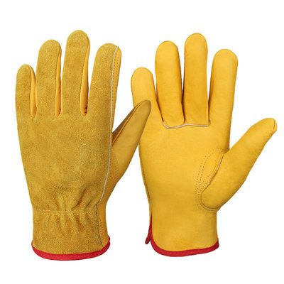One or Two Pairs Garden Gloves, Thorn Proof Gardening Gloves for Men & Women, Leather Safety Work Gloves, Heavy Duty Rigger Gloves for Garden, Yard, Mechanic, Welding