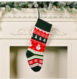 Christmas Stocking Knitted Fireplace Christmas Tree Bedside Hanging Socks Christmas Decoration Children