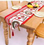 Christmas Table Runners, Red Christmas Tablecloth Holiday Washable Dining Table Runner for Christmas Table Decoration, Family Dinners or Gatherings, Indoor or Outdoor Parties