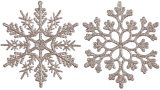 Plastic Christmas Glitter Snowflake Ornaments Christmas Tree Decorations, 4-inch, Set of 36