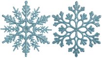 Plastic Christmas Glitter Snowflake Ornaments Christmas Tree Decorations, 4-inch, Set of 36