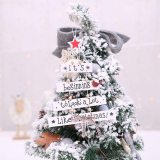 Christmas Decorations Sale Clearance, 2Pcs Christmas Wood Tree Pendant Creative Wooden Crafts Window Door Kitchen Dress up Wooden Card Hanging - White
