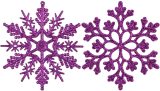 Plastic Christmas Glitter Snowflake Ornaments Christmas Tree Decorations, 4-inch, Set of 36