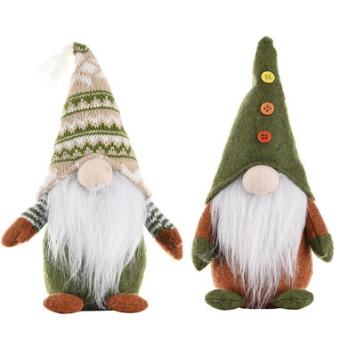 One or Two Christmas Gnome Swedish, Xmas Decorations Gonks Santa Plush Ornament Tomte Faceless Doll Elf Handmade Home Holiday Indoor Decor