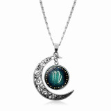 Twelve Constellations Crescent Necklace