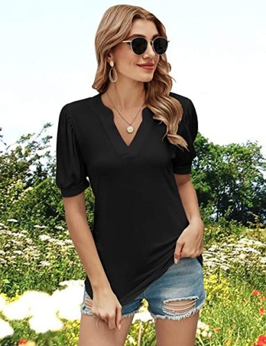 Women's Short Sleeve Loose Super Soft Shirt Top